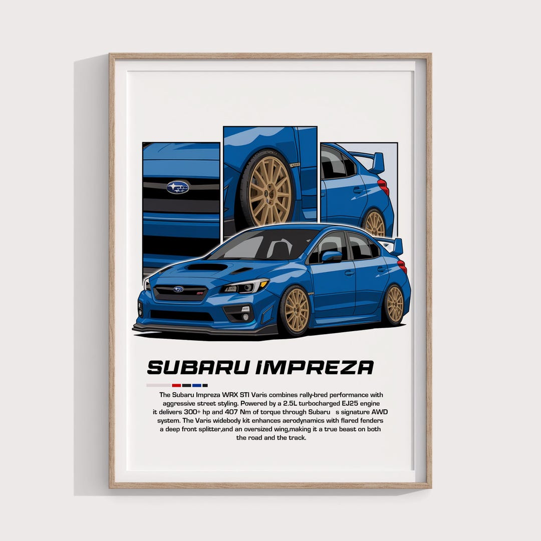 Subaru Impreza WRC Poster | Rally Car Digital Print for Enthusiasts ...