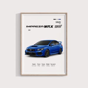 2021 Subaru Impreza WRX STI Poster | Rally Car Artwork | Ideal for Car Enthusiasts and Collectors | Subaru STI Poster | Rally Car Poster