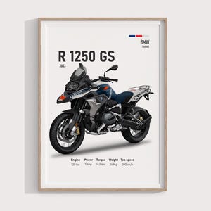 2023 BMW R 1250 GS Trophy Printable Bike Poster | Adventure Motorcycle Digital Print | Garage Gift for Riders & Collectors