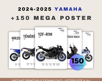 150+ Yahama Motorrad Poster Set Mega | Ultimative Kollektion für Yahama-Fans | Perfektes Geschenk für Sammler und Rennsportbegeisterte