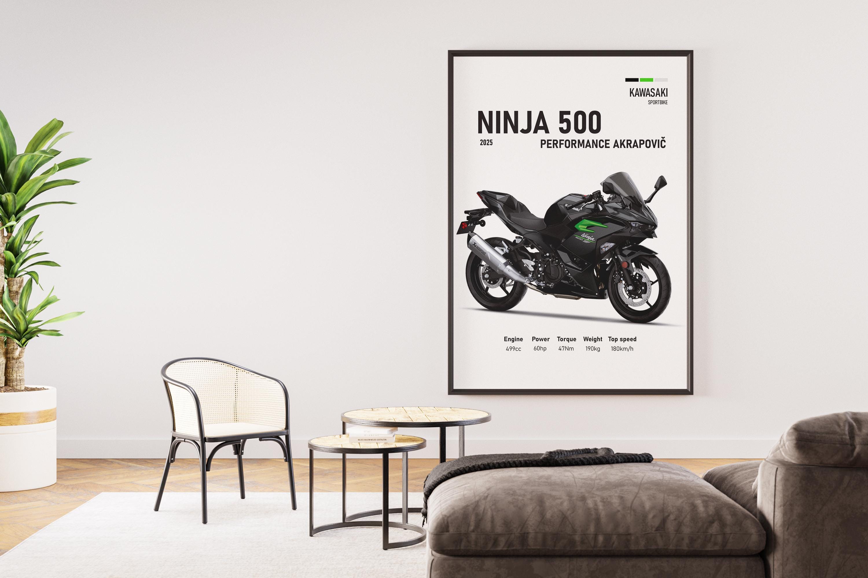 2025 Kawasaki Ninja 500 Poster | Digital Print for Sportbike Fans