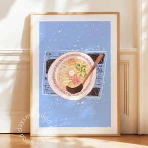 Affiche de ramen, impression de pâtes, affiche d&#39;amateurs de pâtes, décor de nouilles, art d&#39;impressions de ramen, art de pâtes rétro, affiche de pâtes, art mural alimentaire, impression de ramen