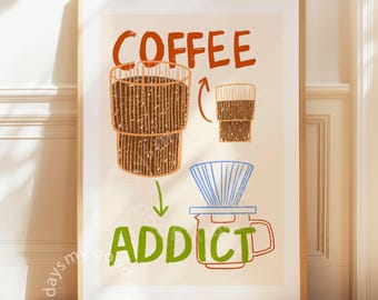 Coffee Poster, Kitchen Wall Art, Cafe Wall Decor