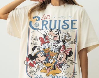 Personnalisez la chemise Disney Mickey et ses amis, t-shirts assortis pour vacances en croisière en famille 2026, t-shirt Disney Magic Wonder Fantasy Wish