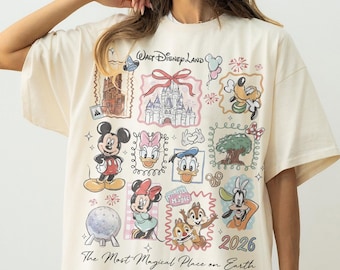 Vintage Walt Disneyland Comfort Colors Shirt, Retro Mickey And Friends Shirts, Walt Disneyland Tee, Disney 2026 Trip Disney Vacation Shirts