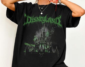 Vintage Disneyland Metal Shirt, Disney Goth Punk T-shirt, Deathmetal Halloween Graphic, Goth Disney Fan Gift, Disney Halloween Shirt, Punk T-shirt
