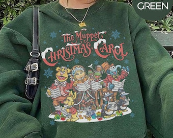 Retro The Muppet Christmas Carol Comfort Colors Shirt, Kermit The Frog Gonzo Rizzo Xmas Tee, Vintage Muppet Christmas Carol, WDW Family Trip
