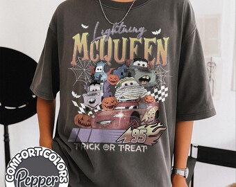 Retro Lightning McQueen Halloween Shirt, Disney Cars Halloween Shirt, Disneyland Halloween Shirt, Disney McQueen Shirt, Disney Trip Shirt