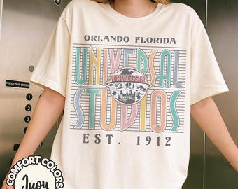 Chemise rétro Disney Universal Studios, chemise voyage Universal Studios 2025, chemise Universal Orlando, chemise Disneyworld, chemises famille Disney