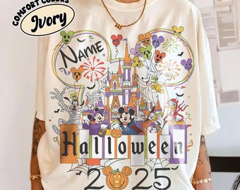 Personalized Mickey and Friends Castle Disney Halloween Shirt, Mickey's Not So Scary Halloween Party 2025, WDW Disneyland Family Halloween