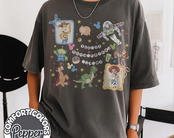 Vintage Toy Story Du hast einen Freund in mir Shirt, Retro Woody Buzz Jessie Pixar T-Shirt, Comfort Farben Disney Gruppe T-Shirt, niedliches Park Geschenk