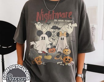 Vintage Mickey Minnie Ghost Halloween Shirts, Vintage Disney Halloween Shirt, Nightmare On Main Street Shirt, Disney Halloween Family Shirts