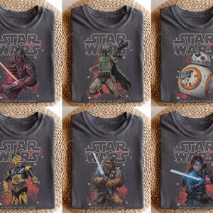 Camiseta vintage de Star Wars, camiseta de El Ataque de los Clones, camiseta de Darth Vader, Anakin, Grogu, Leia y Boba Fett, camisetas del Día de Star Wars 2026, camiseta de Disney