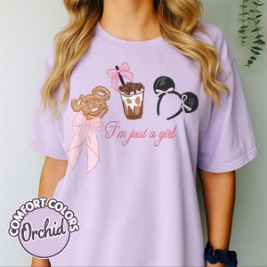 Retro Coquette Bow Literally Just a Girl Comfort Colors Shirt, Magical World Disney Girls Trip Shirt, WDW Disneyland Matching 2025 Shirts