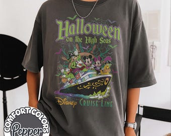Retro Disney Halloween Cruise 2025 Shirt, Halloween on the High Seas Shirt, Mickey's Not So Scary Party 2025, Vintage Disney Cruise Line Tee