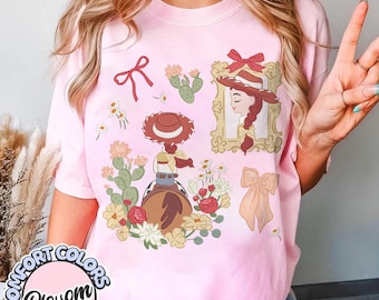 Retro Coquette Bow Disney Toy Story Jessie Comfort Colors Shirt, You've Got a Friend In Me Cowgirl Jessie Disneyland Girl Trip Shirt