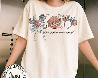 Camiseta de Disney Cars con lazos retro, camiseta con orejas de ratón de Rayo McQueen, camisetas familiares de cumpleaños de Disney Cars, camiseta de viaje de Disney para chicas