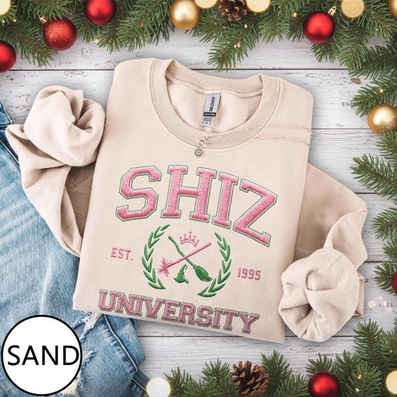 Felpa ricamata Shiz University, maglione ricamato Changed For Good Wicked, maglione musicale Wizard, regali ricamati Defy Gravity