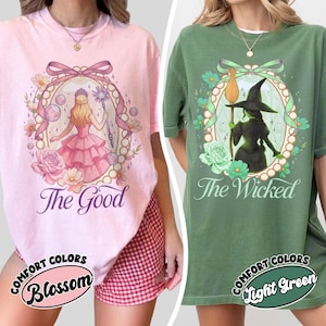 Wicked Musical T-Shirt: Glinda & Elphaba Split Portrait Langarmshirt