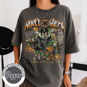 Vintage Mickey and Friends Pumpkin Disney Halloween Comfort Colors Shirt, Mickey&#39;s Not So Scary Halloween Party 2025, Disney Halloween Shirt
