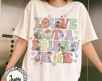 Maglietta retrò "Hai un amico in me", maglietta Toy Story Comfort Colors, maglietta Woody Buzz Lightyear Pixar, magliette coordinate per la famiglia Disney Trip