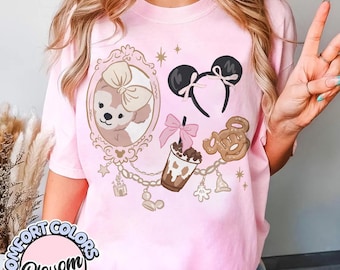 Comfort Color Retro Disney Duffy Shirt, Disney Mickey Ear Shirt, Cute Teddy Bear Tee, Disney Family Matching Tees, Coquette Disney Girl Trip