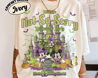Retro Mickey And Friends Halloween Comfort Colors Shirt, Mickey's Not So Scary Halloween Party 2025 Shirt, Disney Matching Family Costume