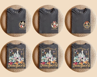 Aangepaste naam Disneyworld Mickey and Friends-shirt, alle personages Disney Family 2025-shirts, Disneyworld Trip-T-shirt, Disneyworld Est 1971-shirt