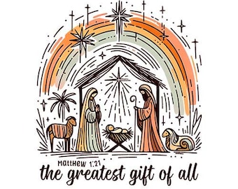 Greatest Gift of All PNG Jesus Nativity Png Christian Christmas Png ...