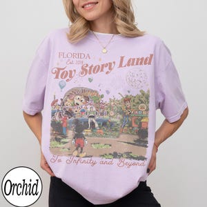 Retro Toy Story Land Comfort Colors Shirt, Toy Story Tee, Disney Pixar Tee, Woody Buzz Toy Story Party, Disneyworld Family Trip 2026 Shits Orchid