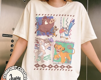 Vintage 90s Disney Lion King Simba And Timon Comfort Colors Shirt, Retro Disney Lion King Shirt, Hakuna Matata Shirt, Disney Family Shirts