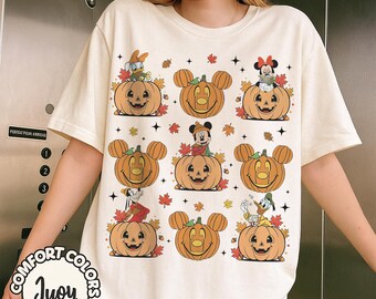 Comfort Colors Mickey and Friends Fall Shirt, Mickey Minnie Fall Shirt, Autumn Disney Bow, Cozy Season Mickey Shirt, Family Vacation Tees