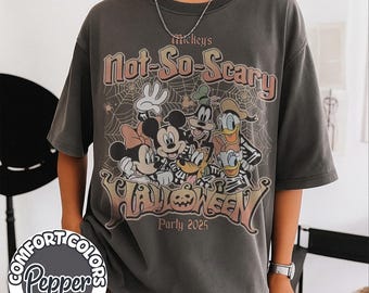 Vintage Mickey's Not So Scary Halloween Party 2025 Shirt, Disney Halloween Shirt, Mickey And Friends Halloween Shirt, Halloween Family Shirt