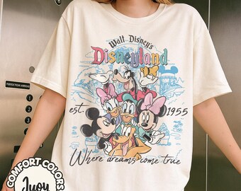 Camiseta vintage de Walt Disney, Disneyland (1955), Disneyland, vacaciones familiares Disney 2025, viaje Disney, grupo Disney
