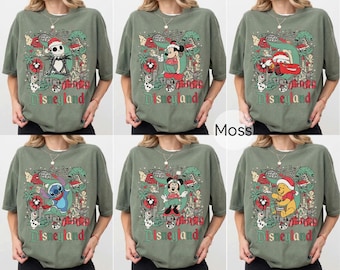 Vintage Disneyland Christmas Shirt, Disney All Characters Tee, Mickey And Friends Xmas Shirt, Disney Family Matching Holiday Trip Shirts