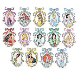 Vintage Aquarell Prinzessin Squad Kokette Magischer Spiegel Bogen Png Bündel, Prinzessin Trip, Mädchen Reise, Prinzessin Charaktere Baby Girlies Png