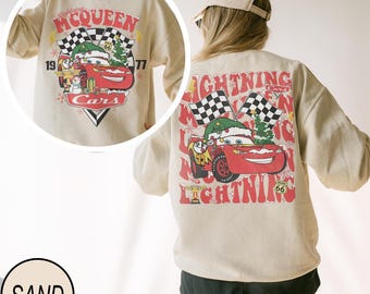 Two Sided Disney Cars Christmas Shirt, Lightning McQueen Xmas Tee, Radiator Springs Holiday Gift, Disney Family Christmas Trip 2025 Shirts