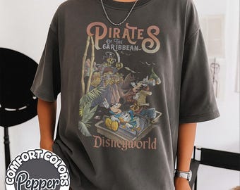 Vintage Pirates Of The Caribbean Comfort Colors shirt, Disney Family Vacation shirt, Mickey Caribbean Shirt, Disneyworld Shirt, WDW Shirt