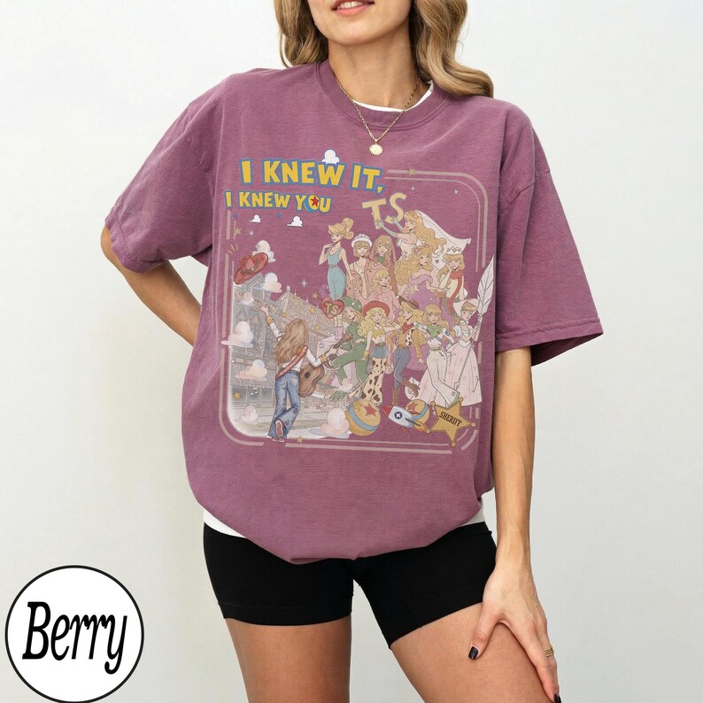 Retro Disney TS Jessie Cow Girl Comfort Colors Shirt, Toy Story 5 I Knew It I Knew You Shirt, WDW Disneyland Matching Girls Trip 2026 Tees Berry