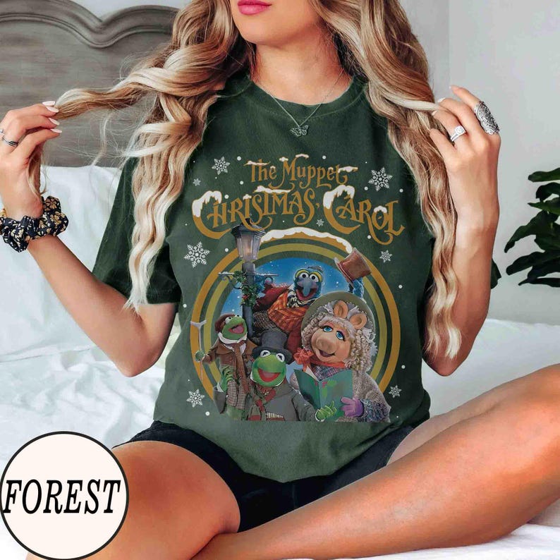 Retro 90s Muppet Christmas Carol Shirt, Kermit Gonzo Miss Piggy Xmas ...