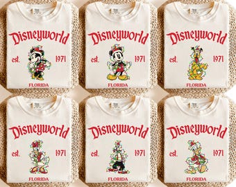 Retro Disneyworld Christmas All Characters Shirts, Disneyworld Family Christmas Shirts, Merry Christmas Party Shirt, Christmas Group Shirts