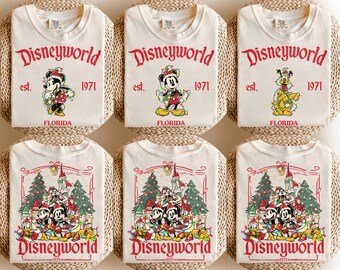 Vintage Disneyworld Christmas All Characters Shirts, Disneyworld Family Christmas Shirt, Merry Christmas Party Shirt, Christmas Group Shirts