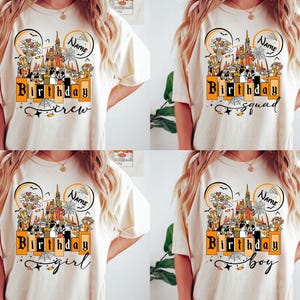 Custom Disney Halloween Birthday Shirt, Disney Birthday Squad Tee, Personalized Name Birthday Crew Shirt, Disney Trip Matching Family Shirts