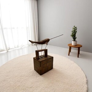 Autómata de ballena de madera / Caja de música de narval / Escultura mecánica de ballena / Figura de arte de madera hecha a mano / Regalo de decoración náutica para el hogar