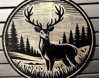 Engraved Buck Decor