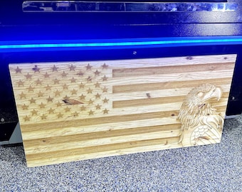 3D Eagle Flag Engraving