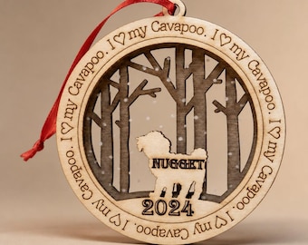 Personalized I Love My Dog Ornament, Custom Breed Pet Memorial Gift