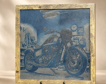 Laser Cut Motorcycle Wood Wall Art, Rustic Biker Decor, Motorcycle Lover Gift