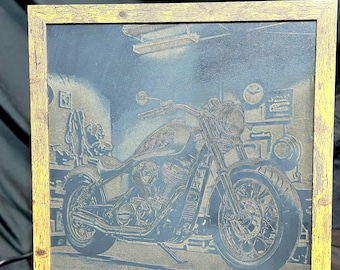 Laser Cut Wooden Motorcycle Art, Home Decor