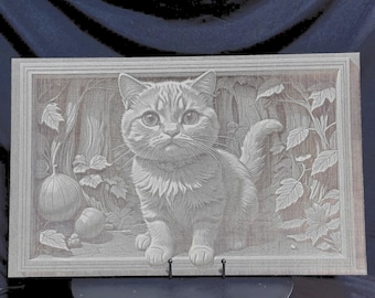 3D Cat Engraving